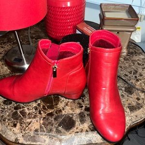 Red ankle boots. Worn once